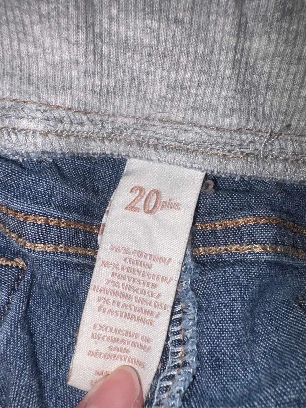 The Children's Place Blue Pull-On Jogger Jeans with Gray Waistband
